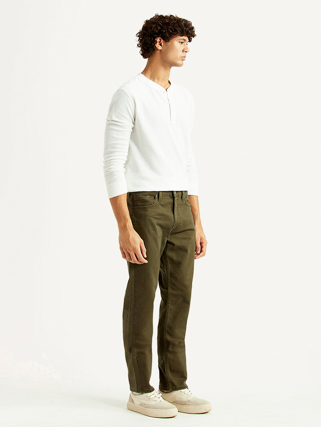 Men's 513 Olive Slim Straight Fit Mid Rise Jeans