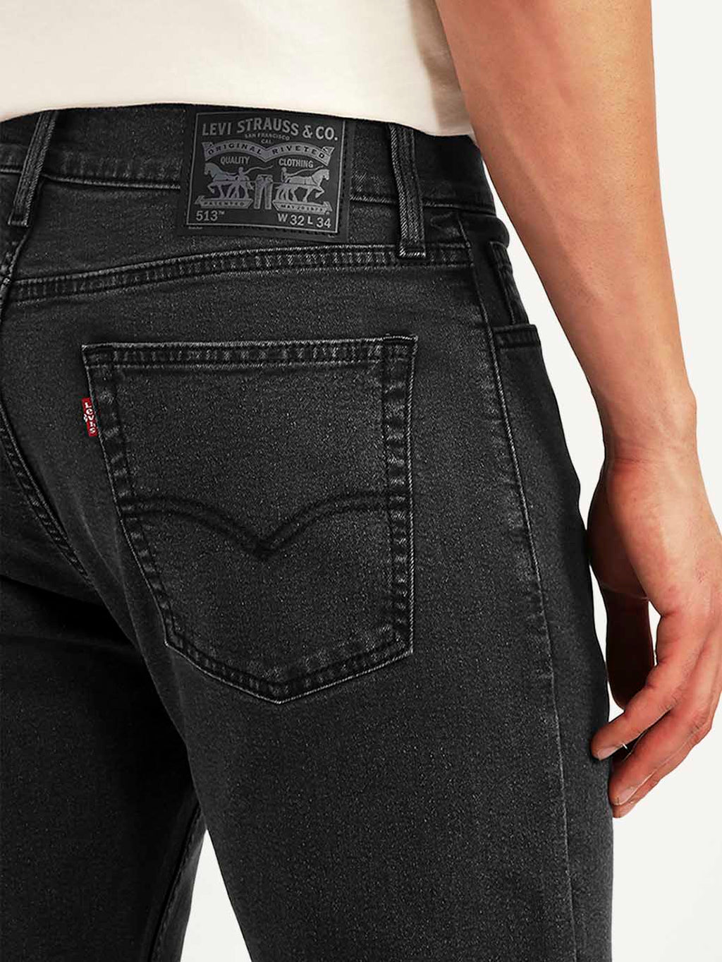 Men's 513 Black Slim Straight Fit Mid Rise Jeans