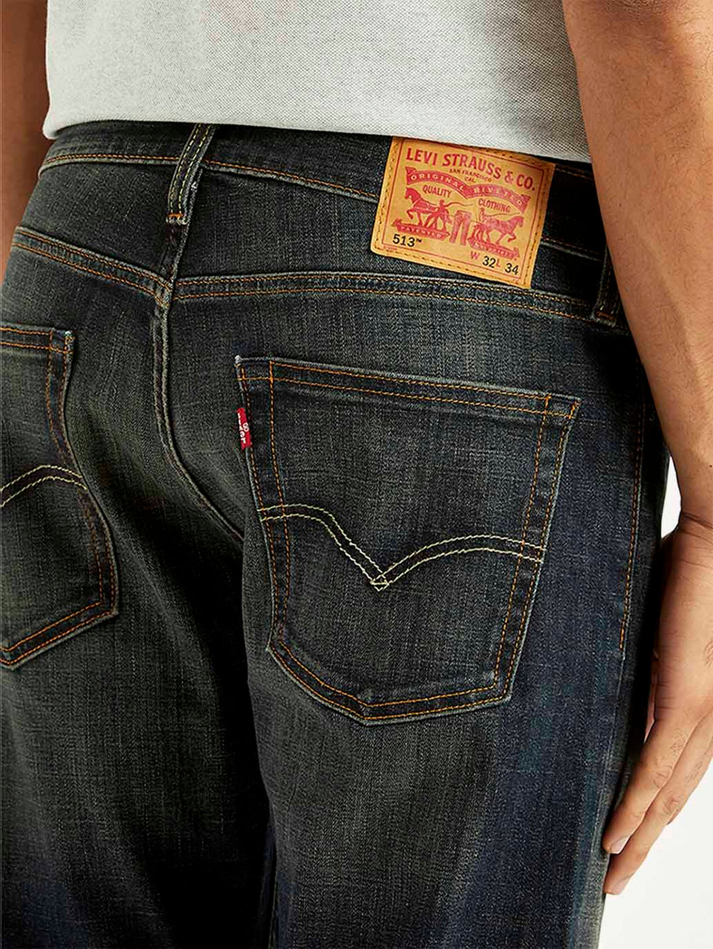 Men's 513 Charcoal Grey Slim Straight Fit Mid Rise Jeans