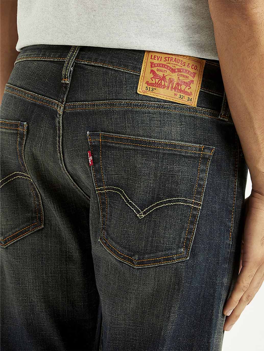Men's 513 Charcoal Grey Slim Straight Fit Mid Rise Jeans