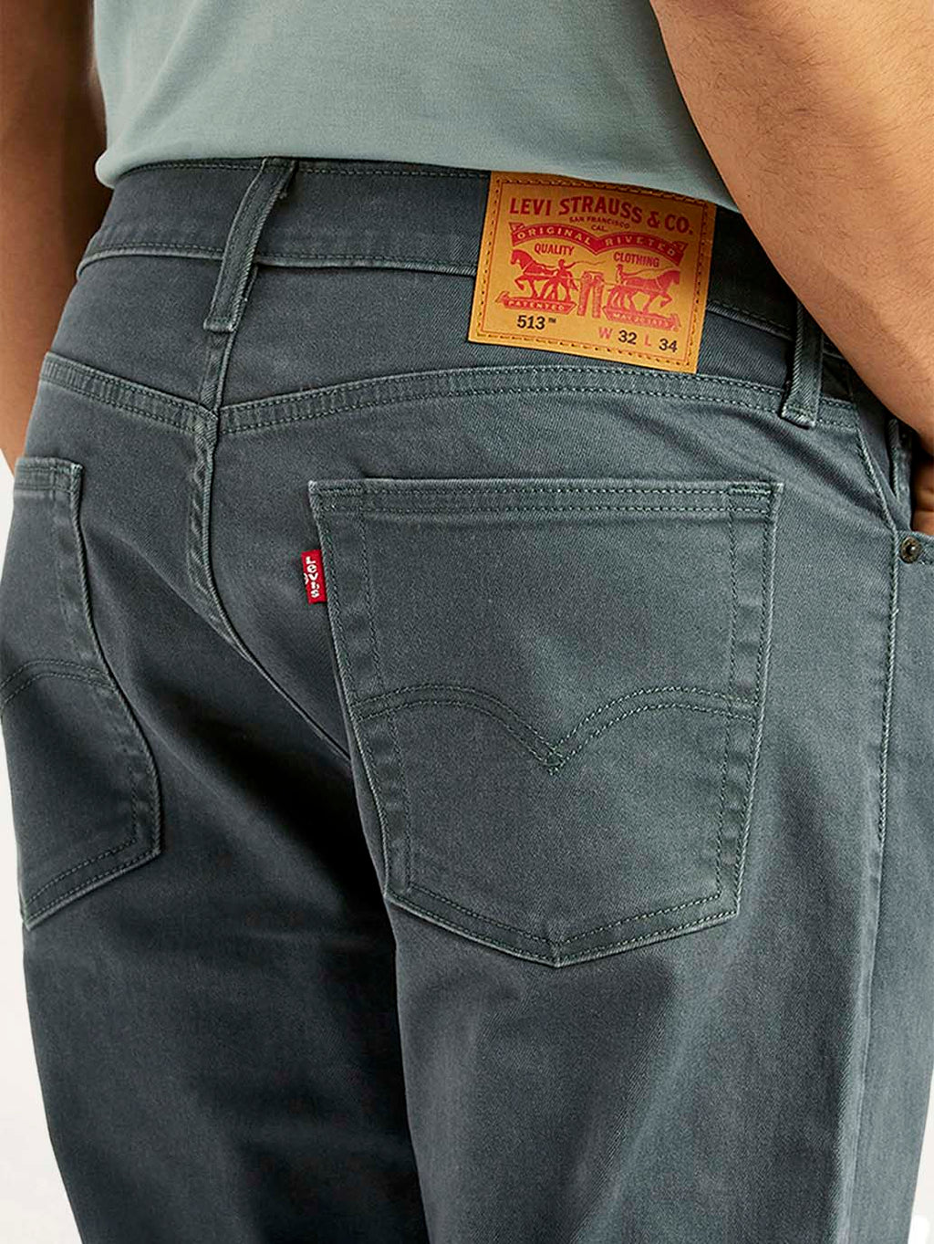 Men's 513 Grey Slim Straight Fit Mid Rise Jeans