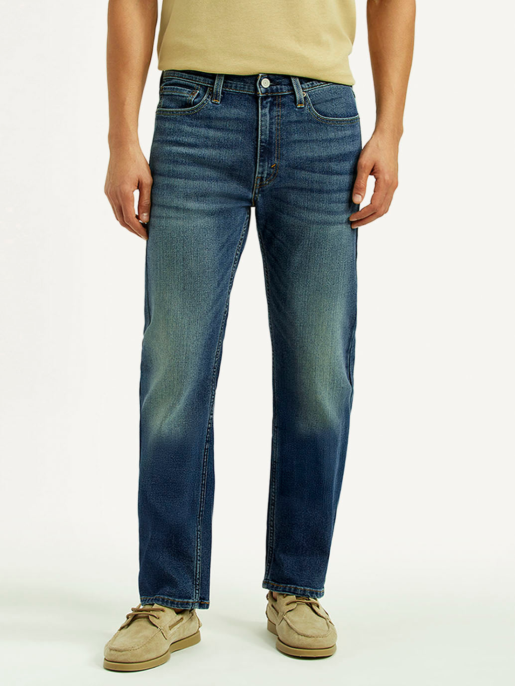 Men's 513 Dark Blue Slim Straight Fit Mid Rise Jeans