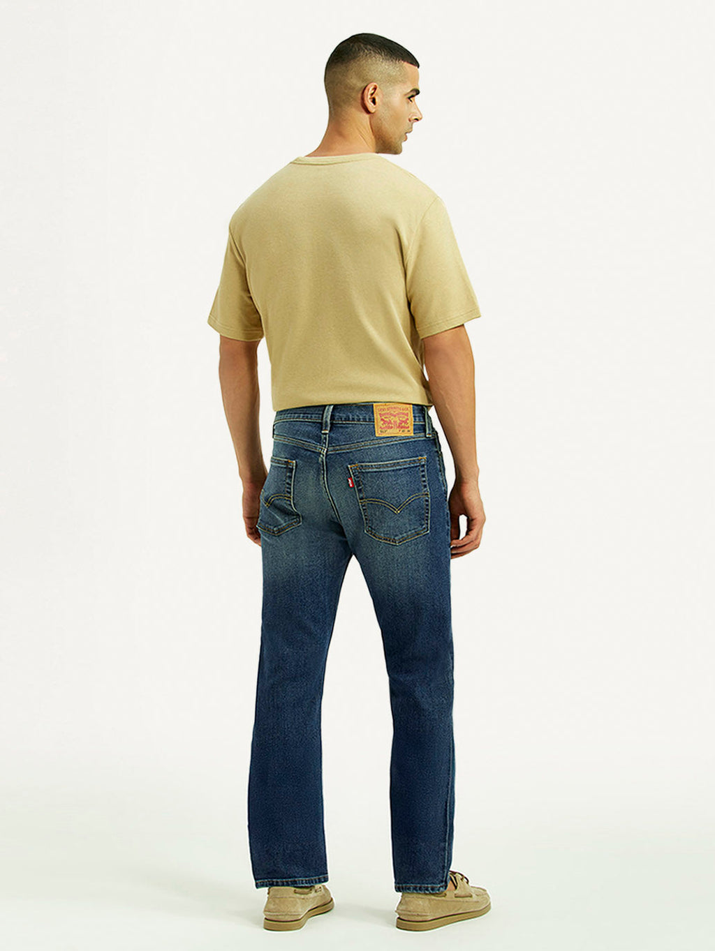 Men's 513 Dark Blue Slim Straight Fit Mid Rise Jeans