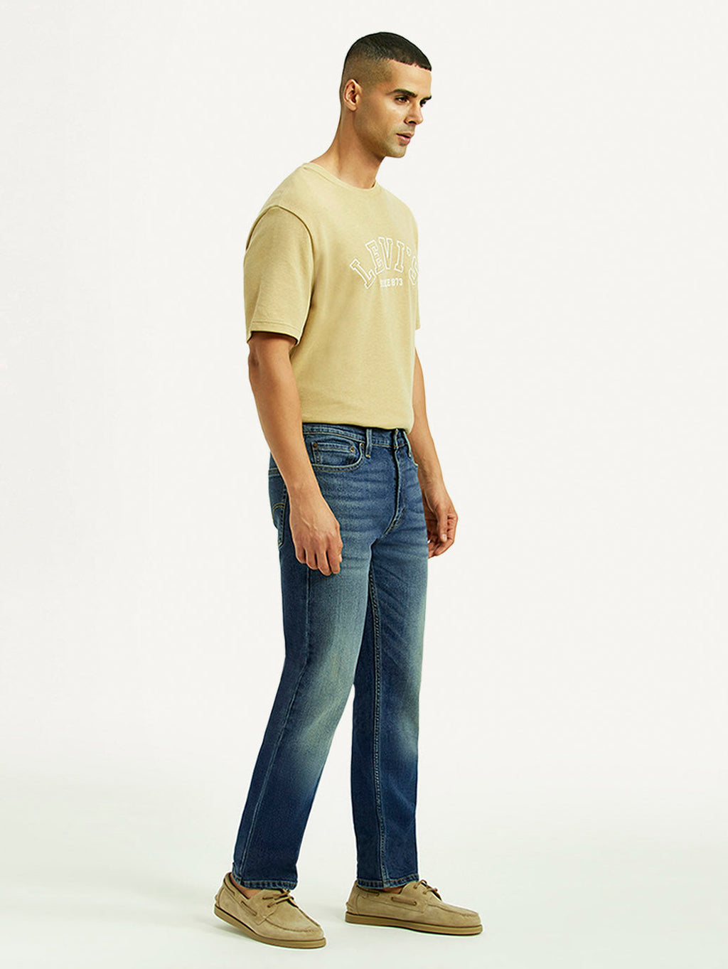 Men's 513 Dark Blue Slim Straight Fit Mid Rise Jeans