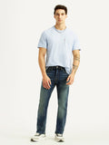 Men's 513 Blue Slim Straight Fit Mid Rise Selvedge Jeans
