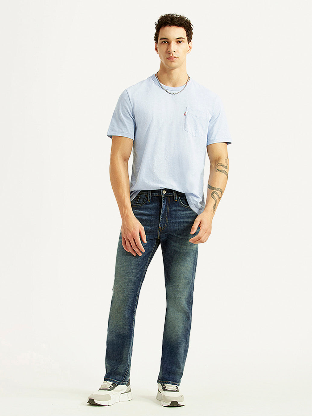 Men's 513 Blue Slim Straight Fit Mid Rise Selvedge Jeans