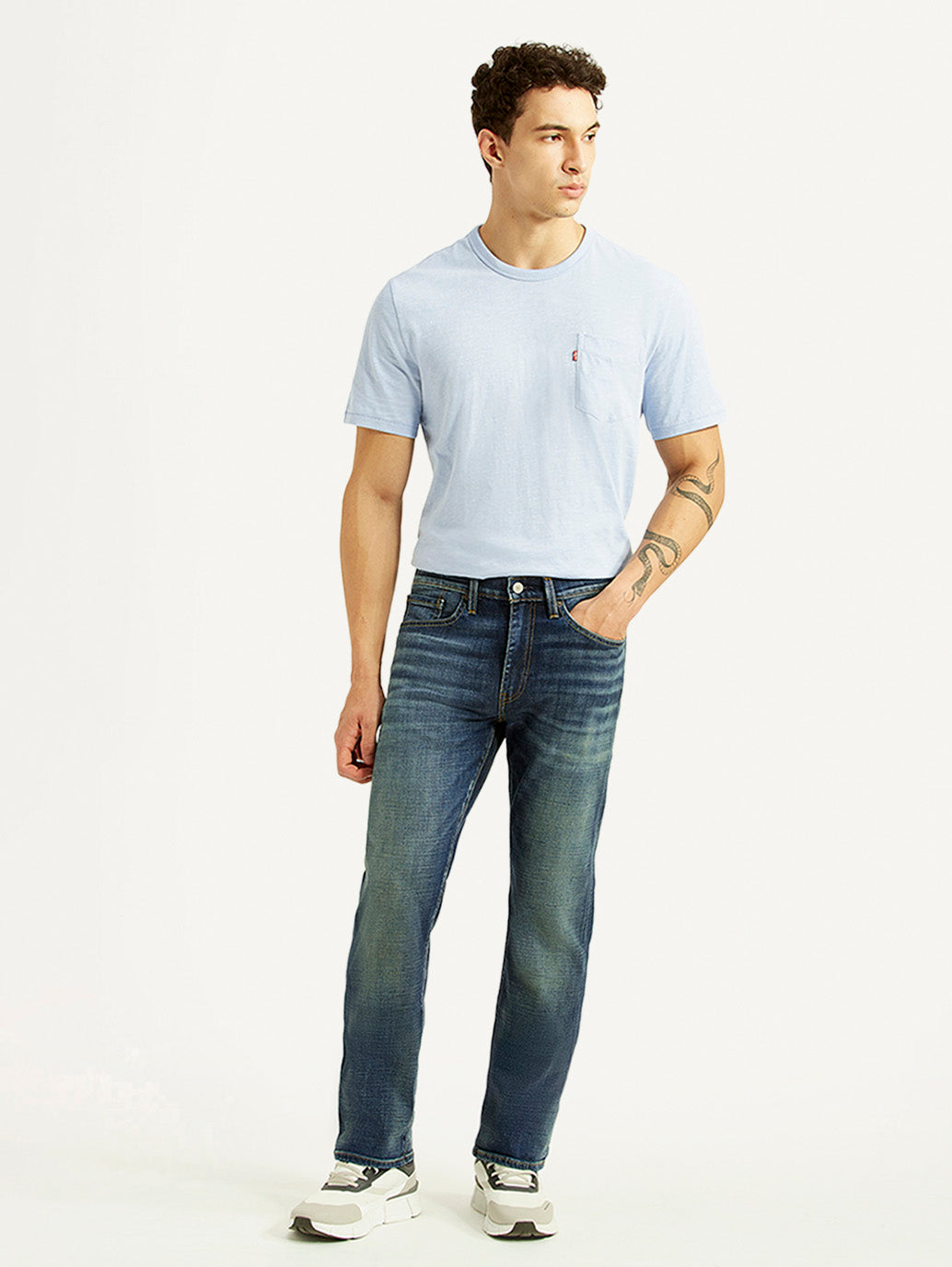 Men's 513 Blue Slim Straight Fit Mid Rise Selvedge Jeans