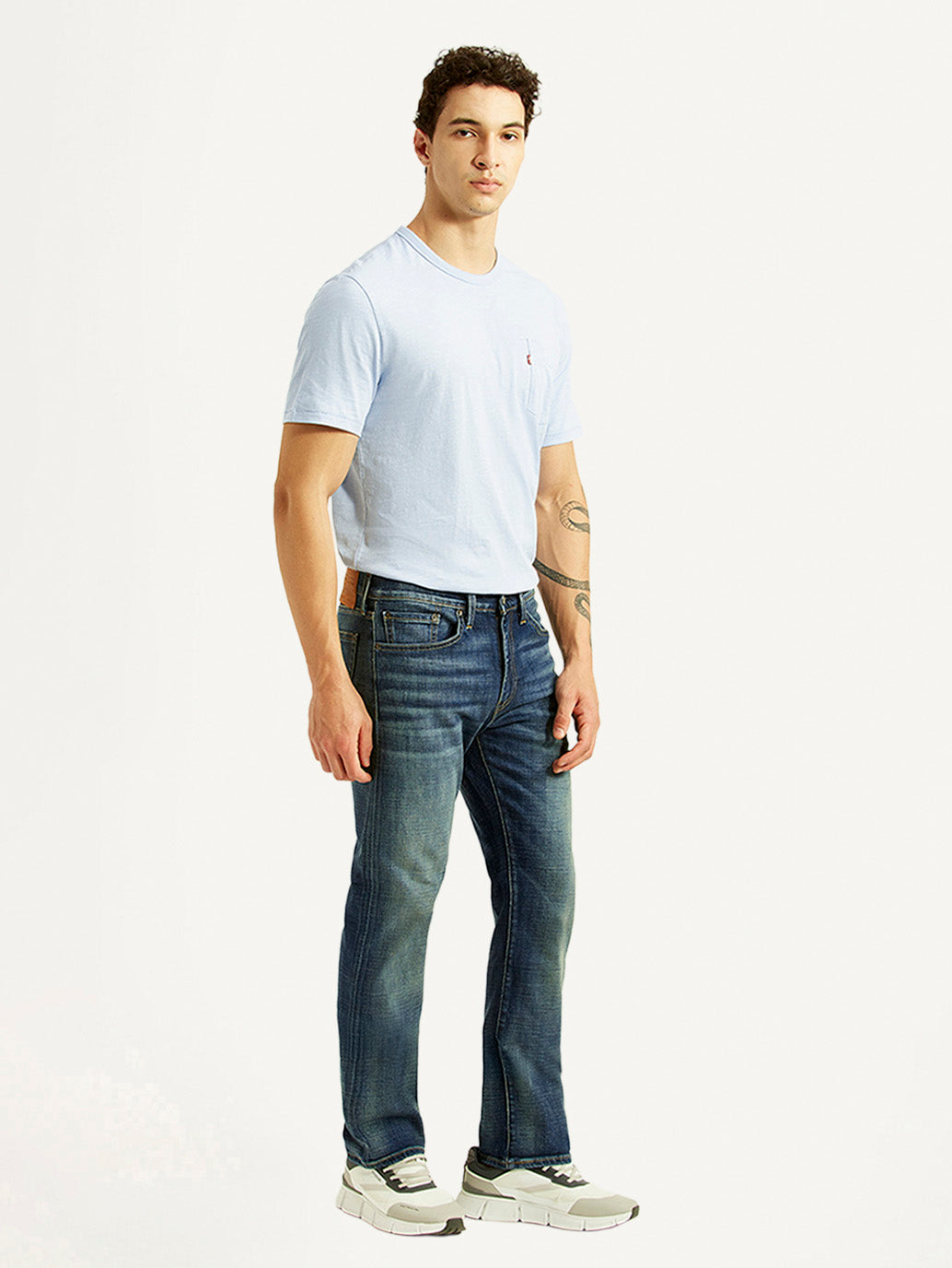 Men's 513 Blue Slim Straight Fit Mid Rise Selvedge Jeans