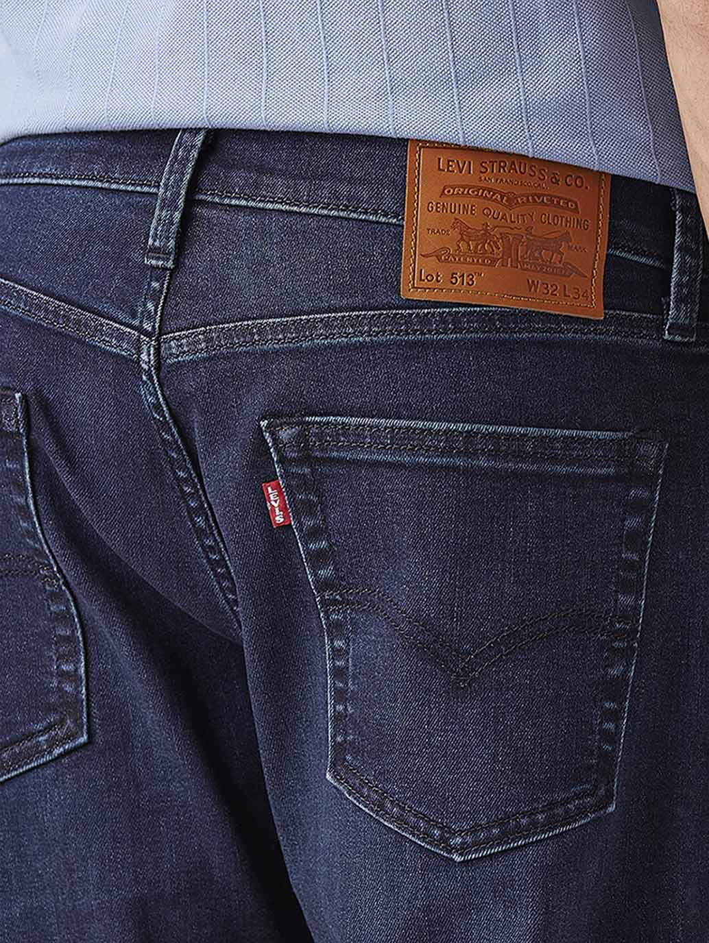 Men's 513 Dark Indigo Slim Straight Fit Mid Rise Jeans