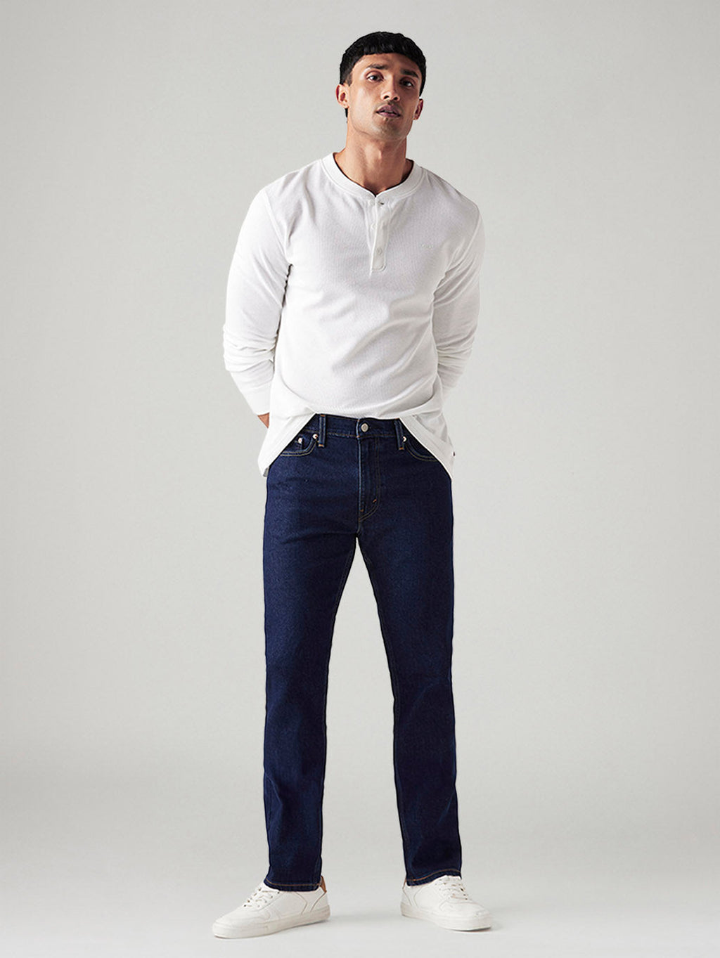 Men's 513 Dark Blue Slim Straight Fit Mid Rise Jeans