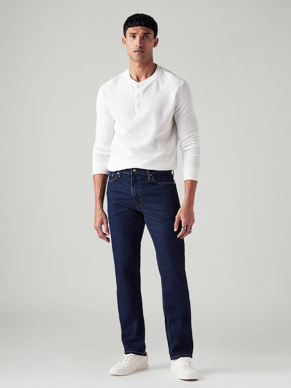 Men's 513 Dark Blue Slim Straight Fit Mid Rise Jeans