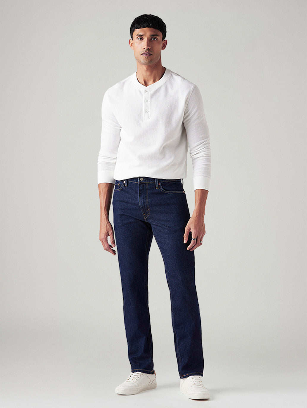 Men's 513 Dark Blue Slim Straight Fit Mid Rise Jeans