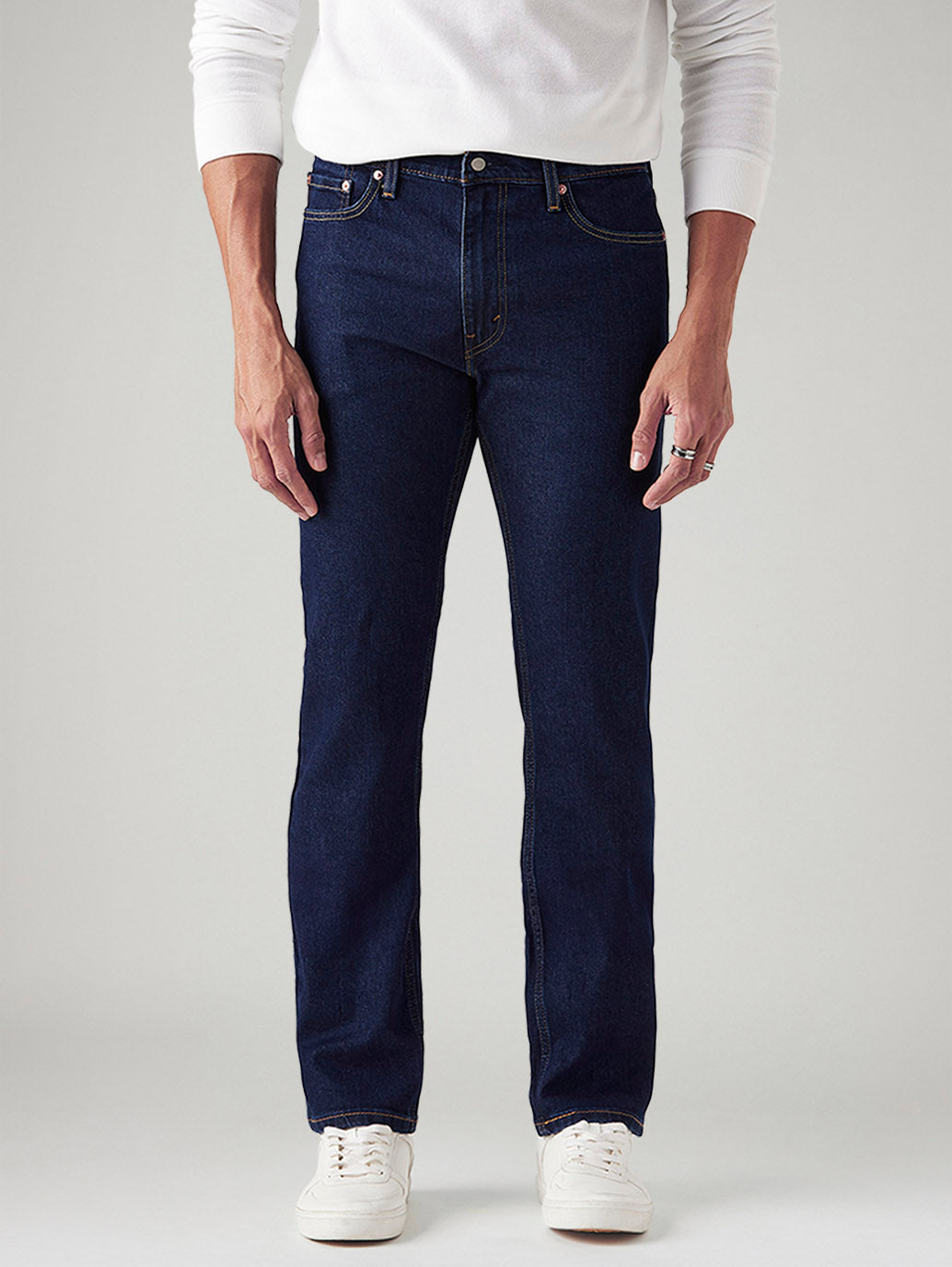 Men's 513 Dark Blue Slim Straight Fit Mid Rise Jeans