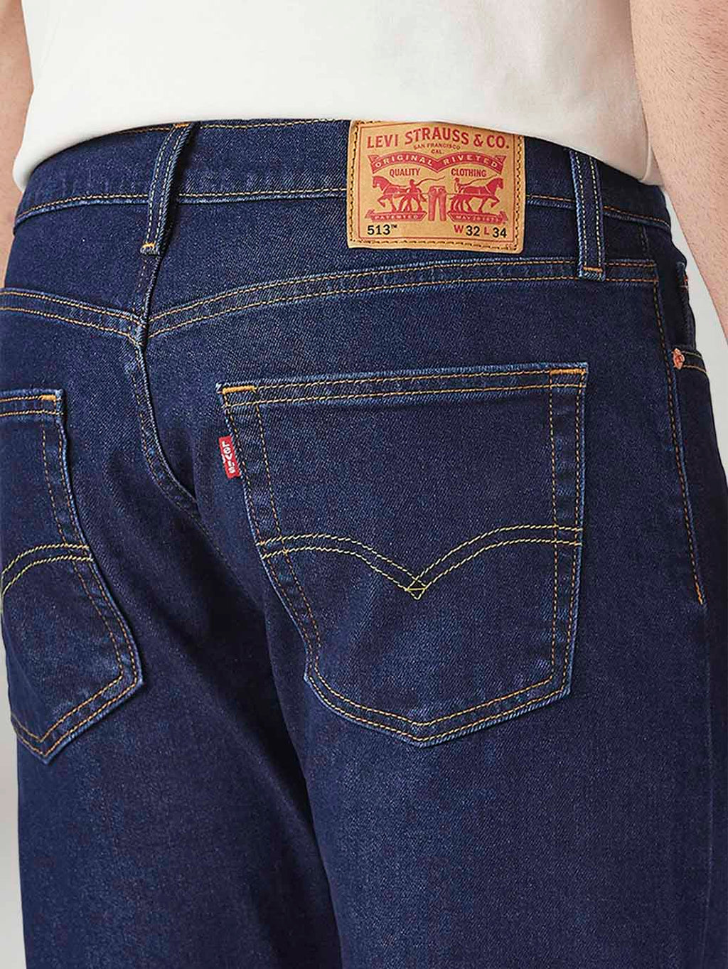 Mens 513 Mid Rise Slim Straight Fit Cotton Stretch Blend Jeans