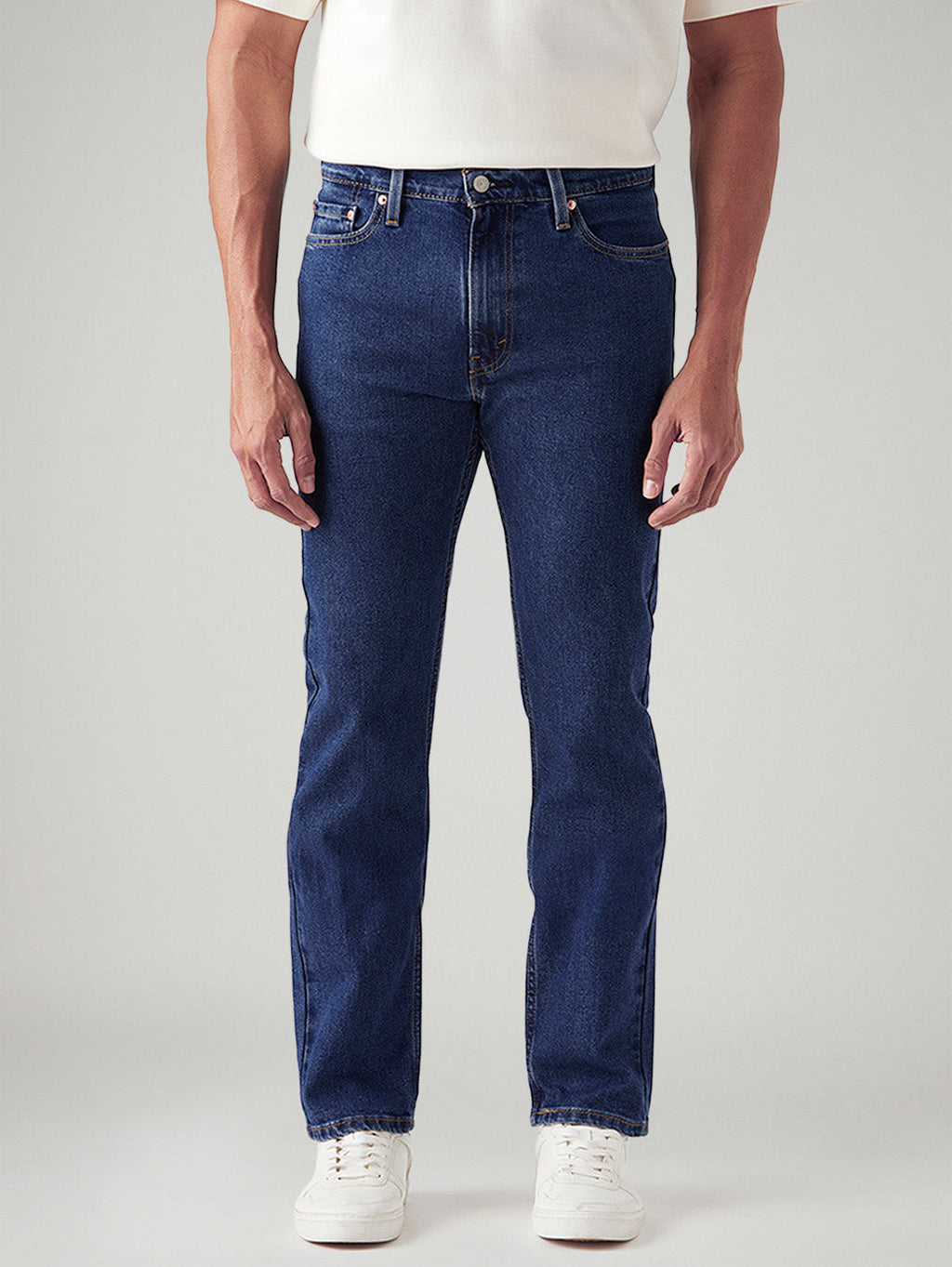 Men's 513 Blue Slim Straight Fit Mid Rise Jeans