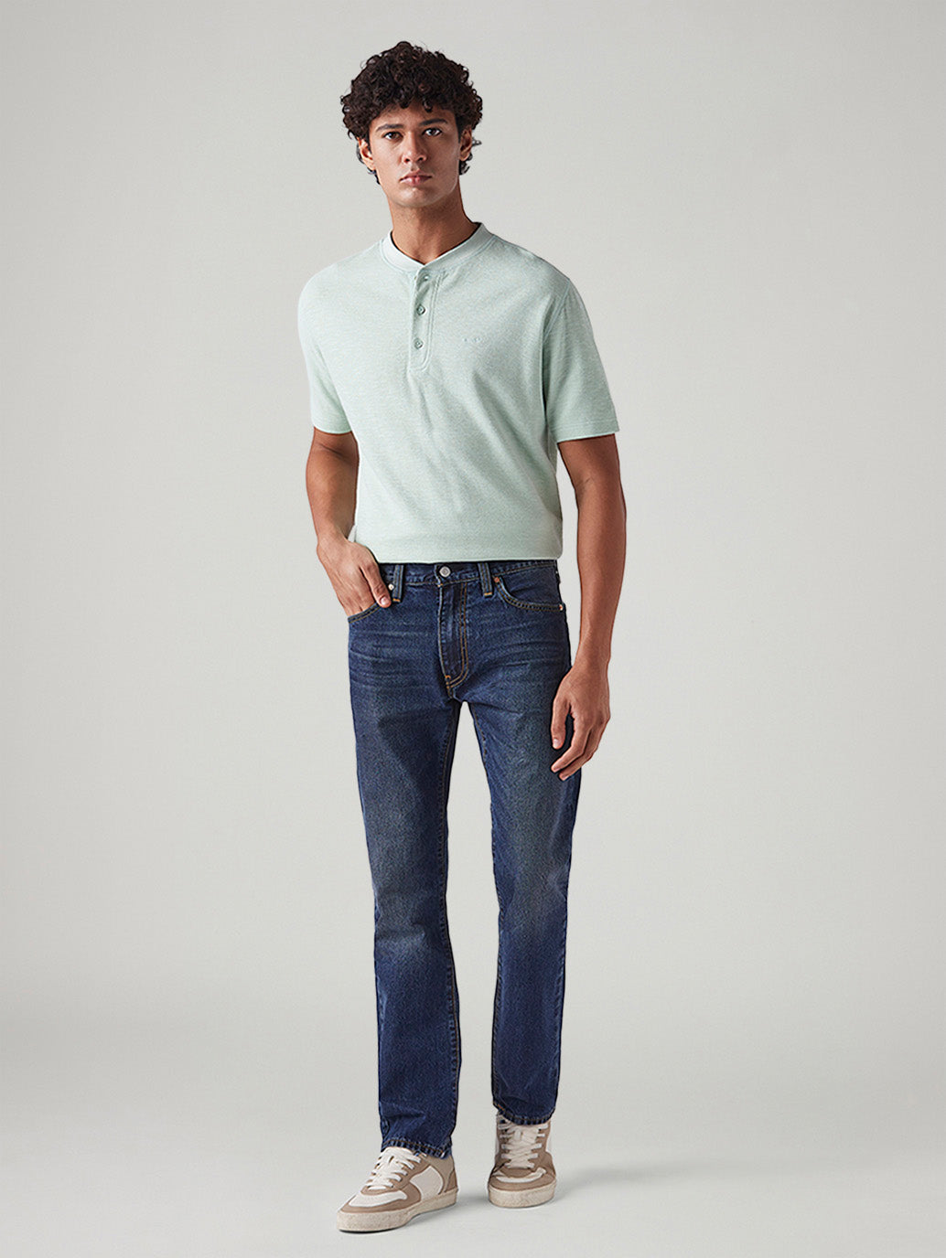 Men's 513 Blue Slim Straight Fit Mid Rise Jeans