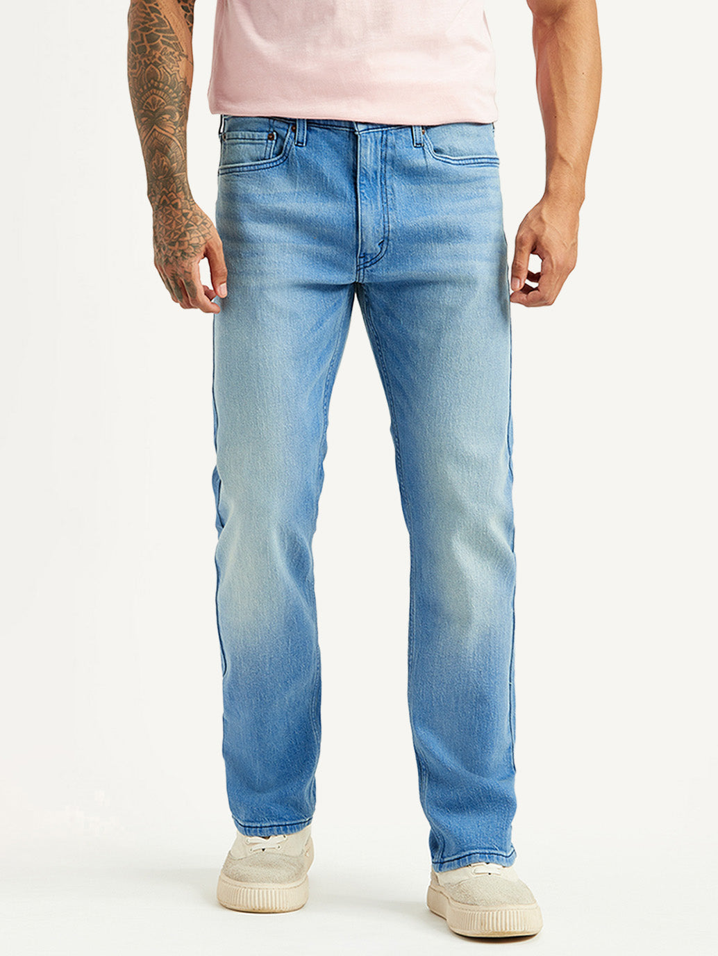 Men's 513 Light Blue Slim Straight Fit Mid Rise Jeans