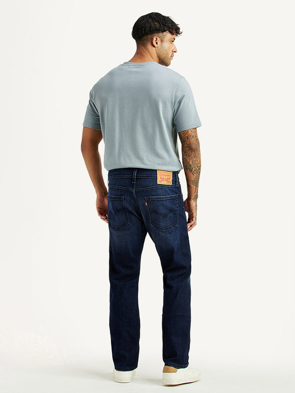 Men's 513 Dark Blue Slim Straight Fit Mid Rise Jeans