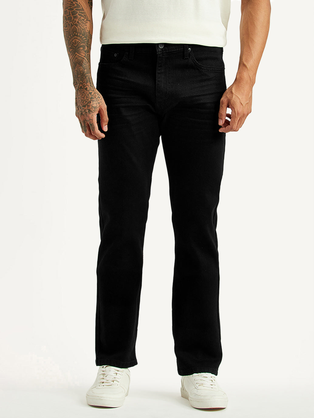 Men's 513 Black Slim Straight Fit Mid Rise Kooltex Jeans