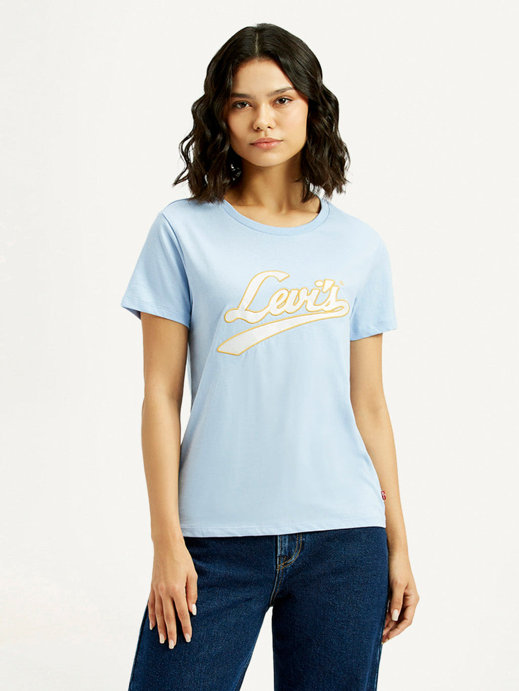 Women's Brand Logo Round Neck T-shirt