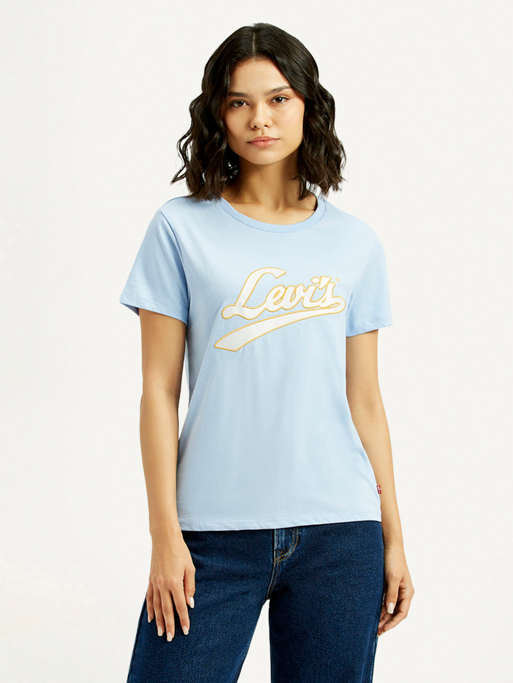 Women's Brand Logo Round Neck T-shirt