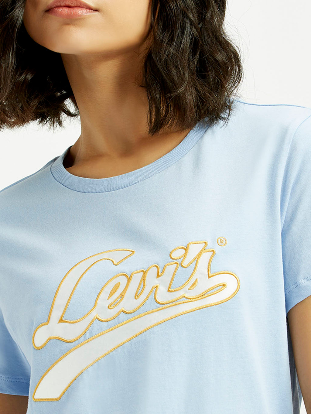 Women's Brand Logo Round Neck T-shirt