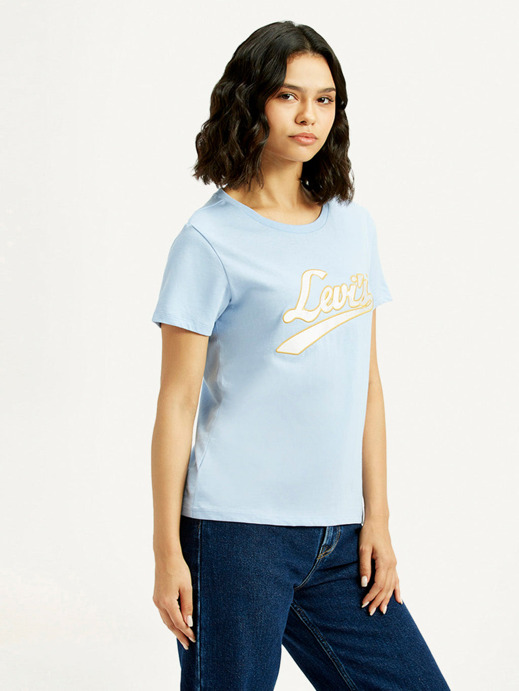 Women's Brand Logo Round Neck T-shirt