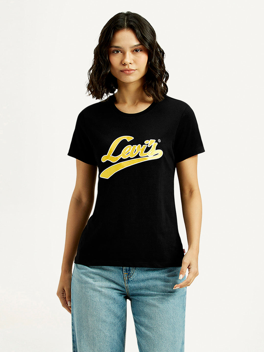 Women's Brand Logo Round Neck T-shirt