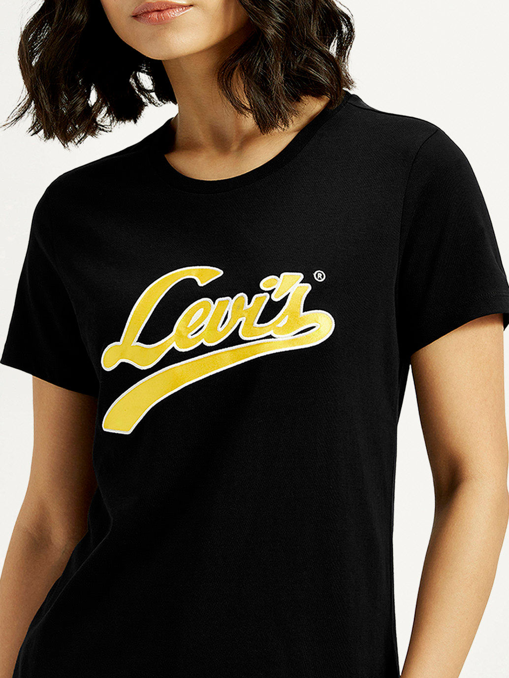 Women's Brand Logo Round Neck T-shirt