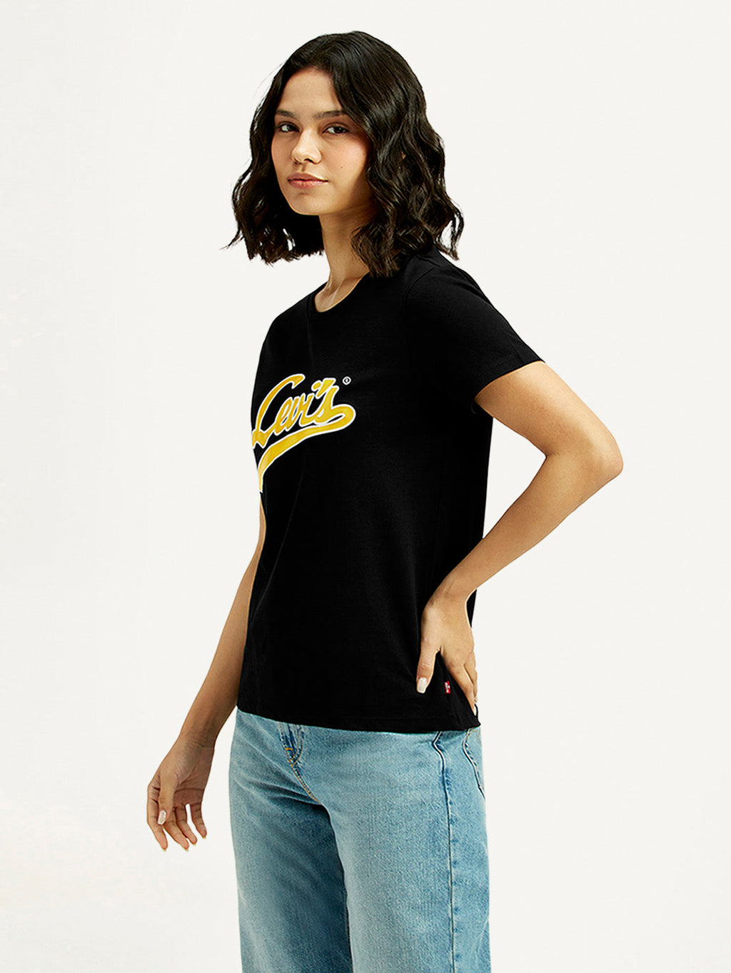 Women's Brand Logo Round Neck T-shirt