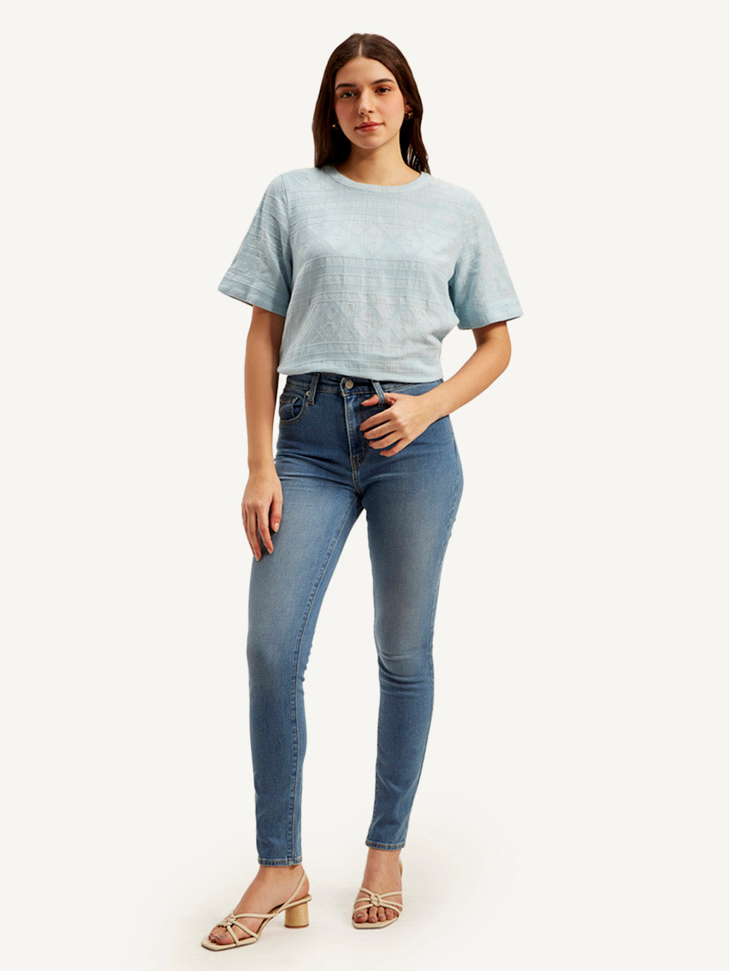 Women's 721 Blue Skinny Fit High Rise Jeans