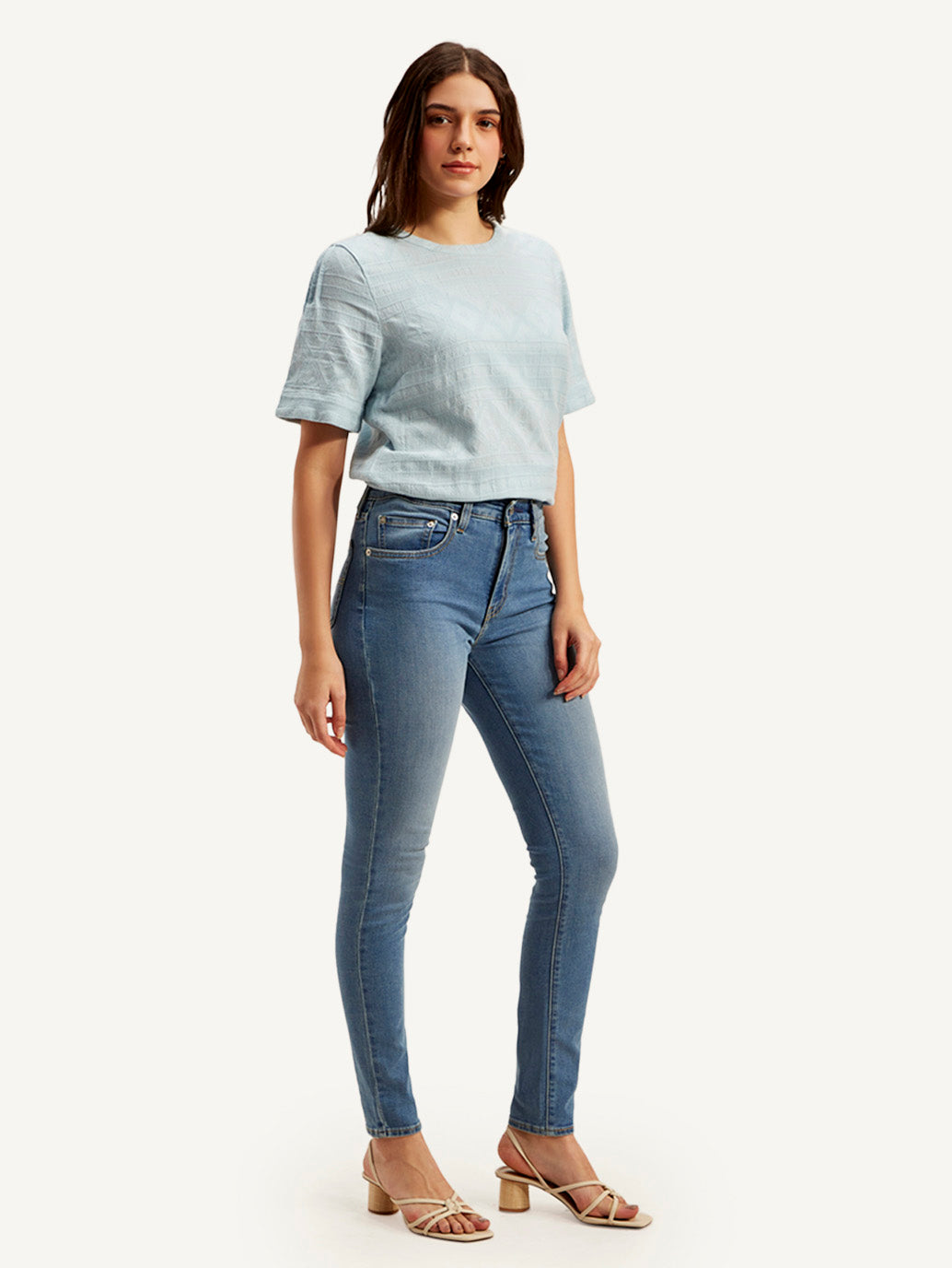 Women's 721 Blue Skinny Fit High Rise Jeans
