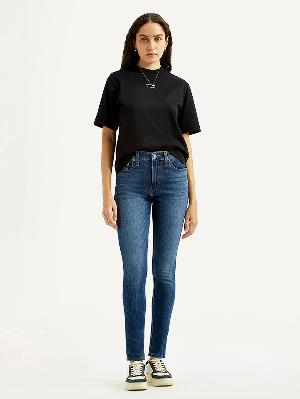 Women's Dark Indigo Skinny Fit High Rise Jeans