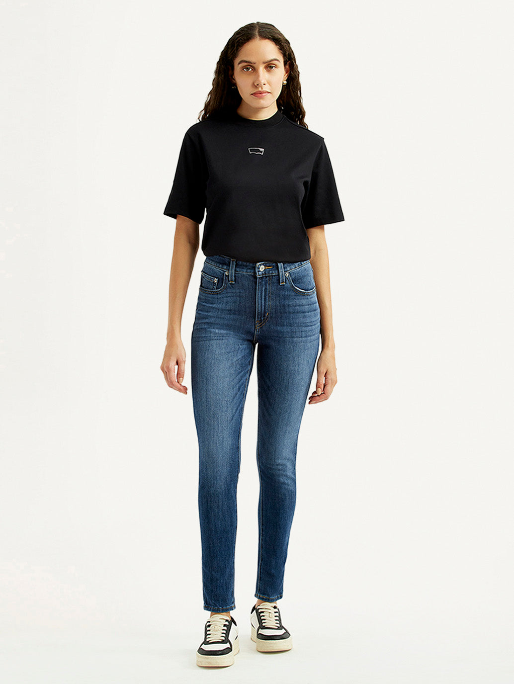 Women's Dark Indigo Skinny Fit High Rise Jeans
