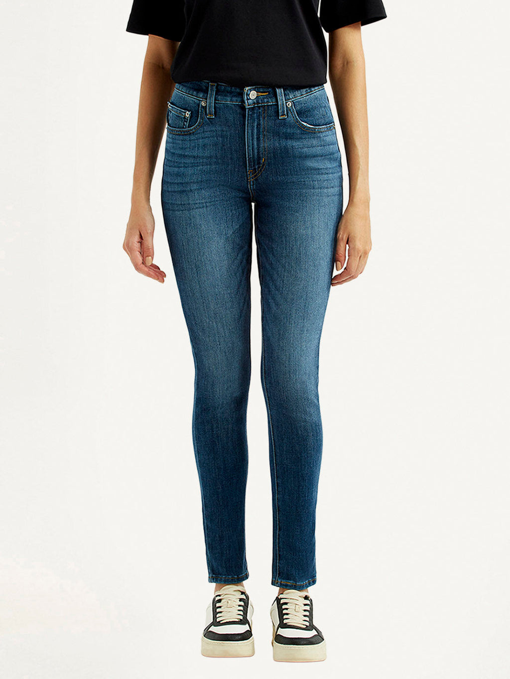 Women's Dark Indigo Skinny Fit High Rise Jeans