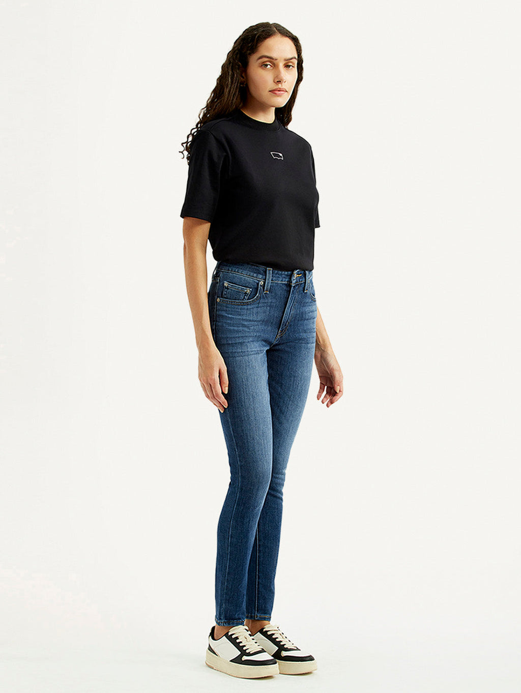 Women's Dark Indigo Skinny Fit High Rise Jeans