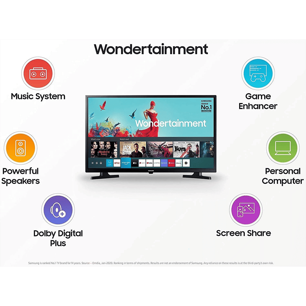 SAMSUNG Series 4 80 cm (32 inch) HD Ready LED Smart Tizen TV with Hyper Real Picture Engine (2020 Model)