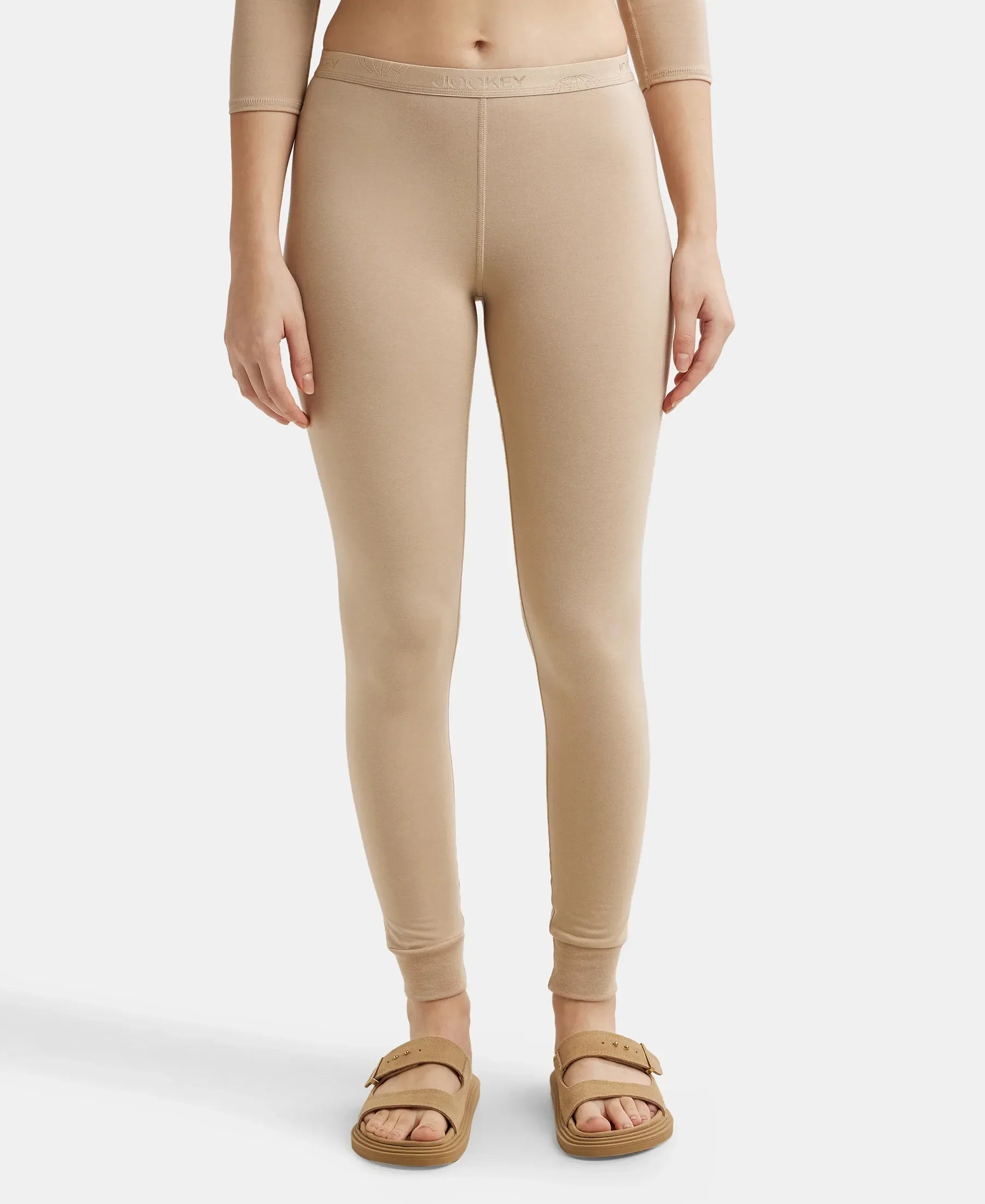 Warmth Soft Touch Microfiber Elastane Stretch Leggings with StayWarm Technology - Skin