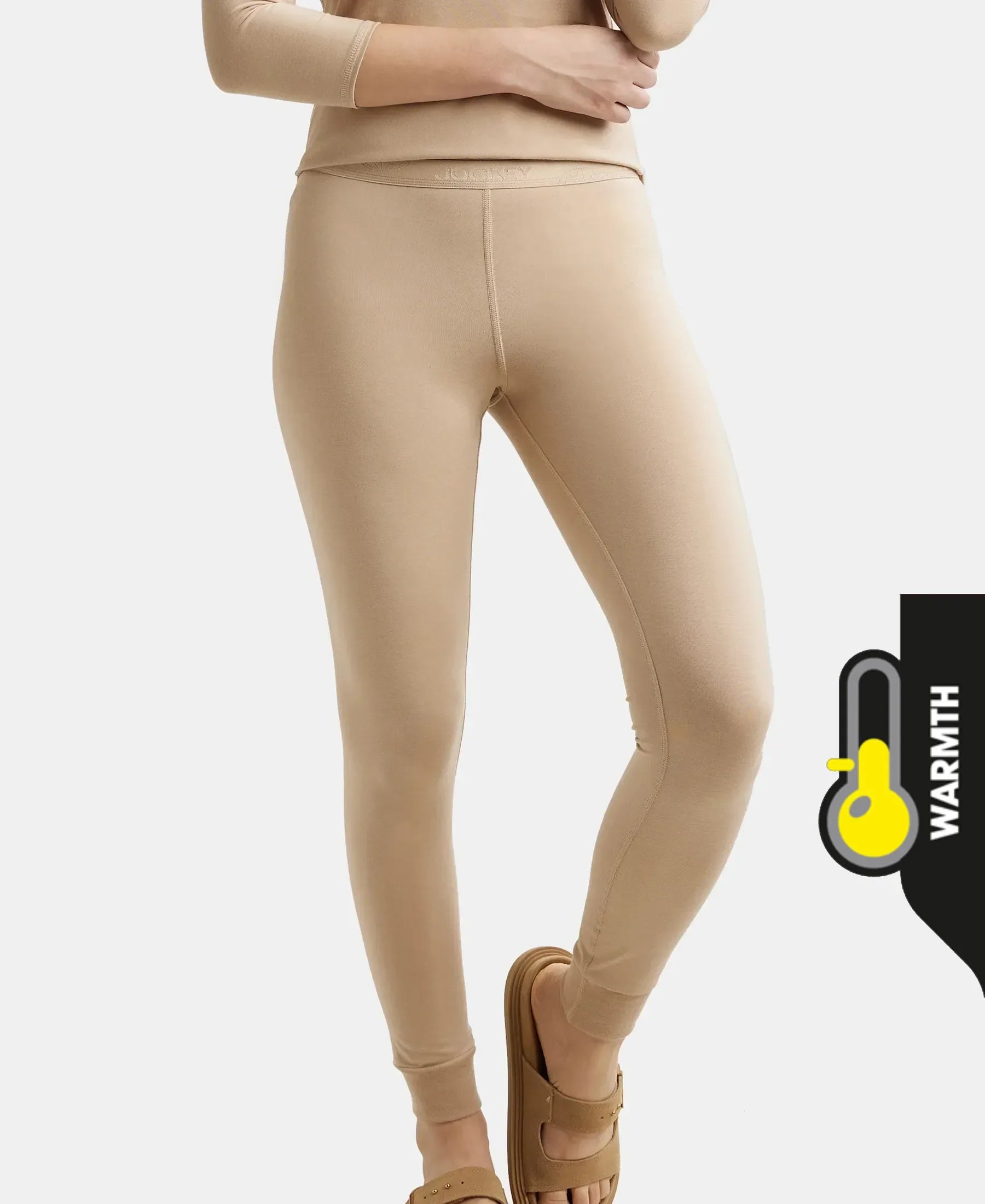 Warmth Soft Touch Microfiber Elastane Stretch Leggings with StayWarm Technology - Skin