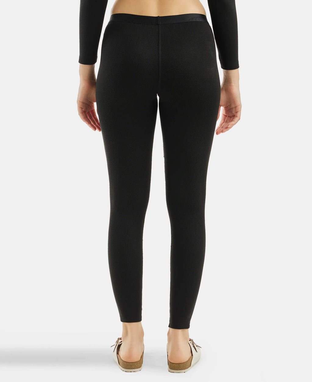 Ultra Warmth Soft Touch Microfiber Elastane Stretch Fleece Fabric Thermal Leggings with StayWarm Technology - Black