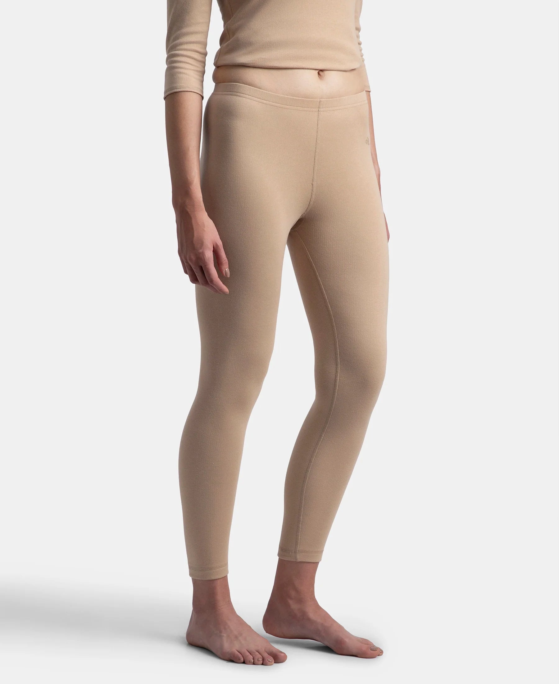 Super Warm Super Combed Cotton Rich Brushed Fabric Thermal Leggings with StayWarm Technology - Skin