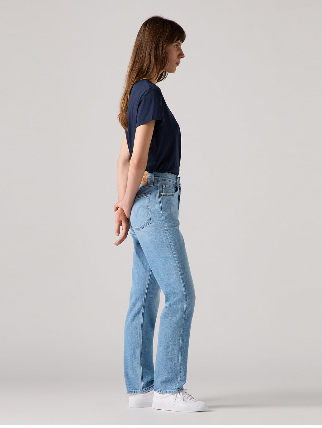 Women's 501 Blue Straight Fit High Rise Jeans
