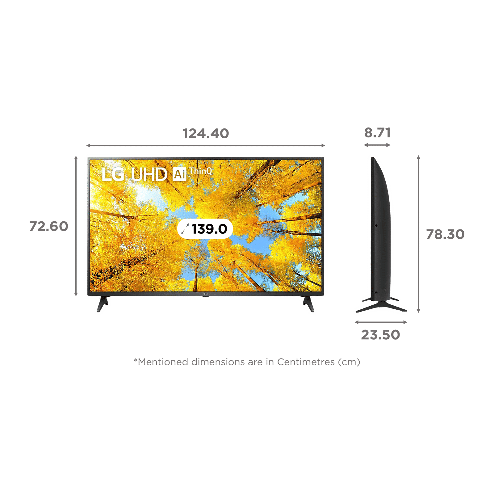 LG UQ7500 139.7 cm (55 inch) 4K Ultra HD LED WebOS TV with α5 Gen5 AI Processor (2022 model)