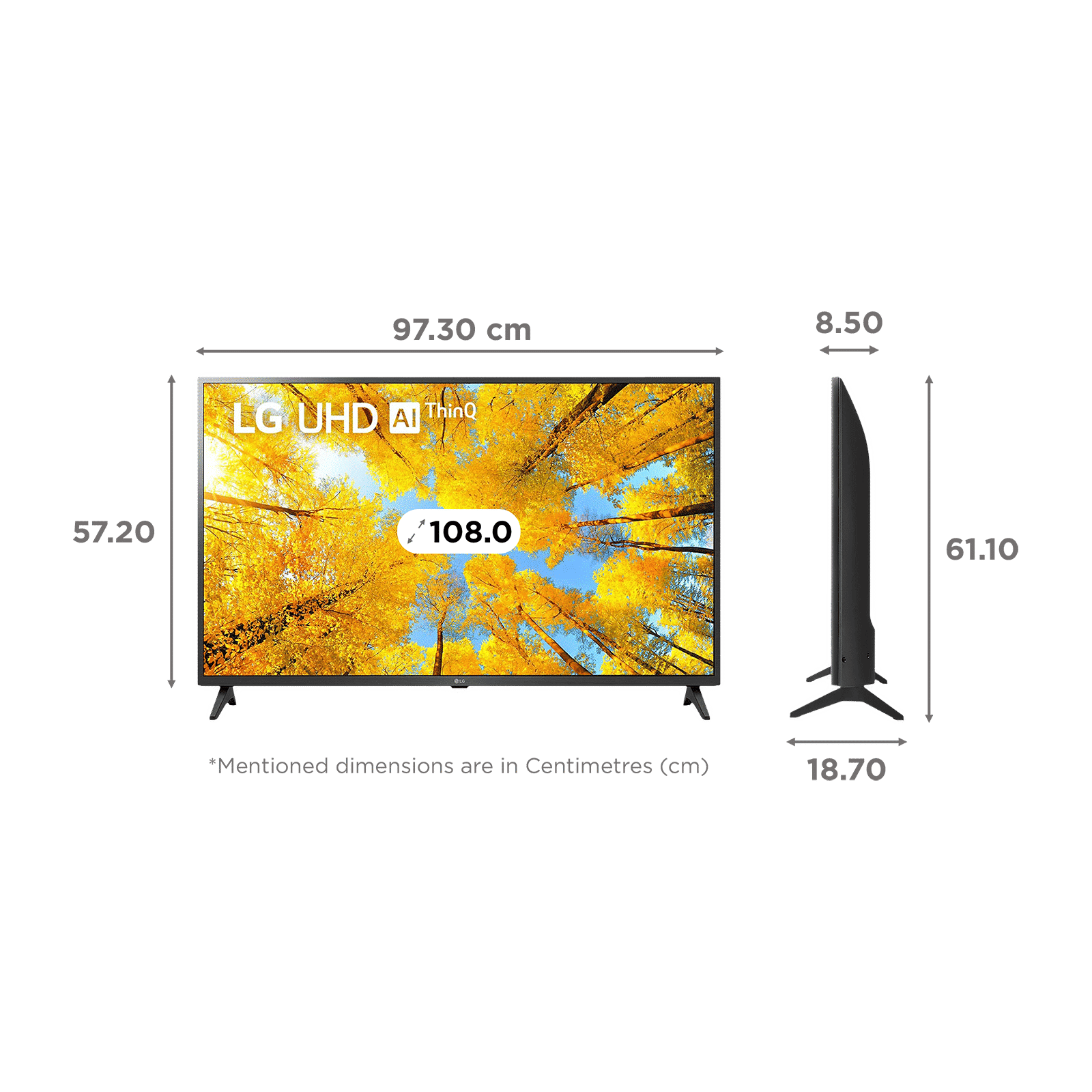 LG UQ7500 109.22 cm (43 inch) 4K Ultra HD LED WebOS TV with α5 Gen 5 AI Processor