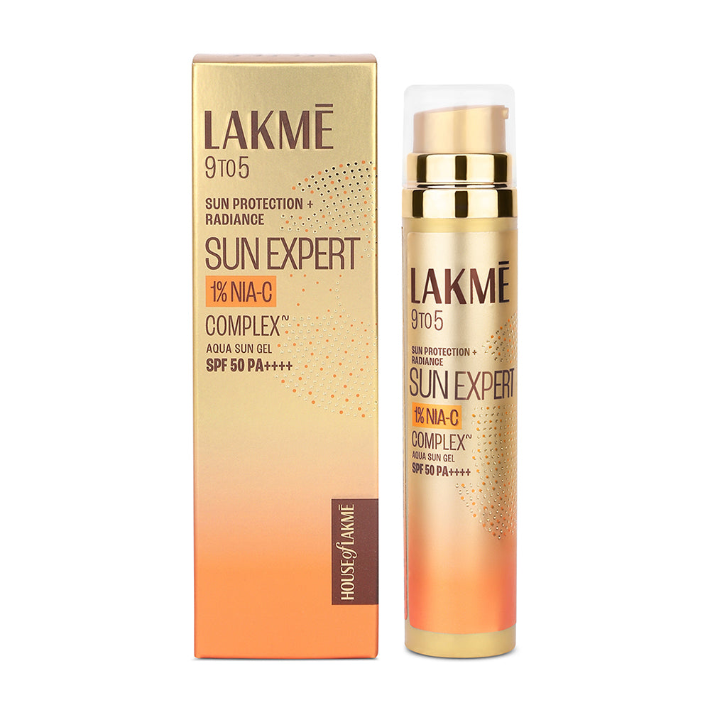 Lakmē 1% Niacinamide & VIT C water-light Sunscreen gel SPF 50 Pa++++For Oily Skin,2X Glow,56G