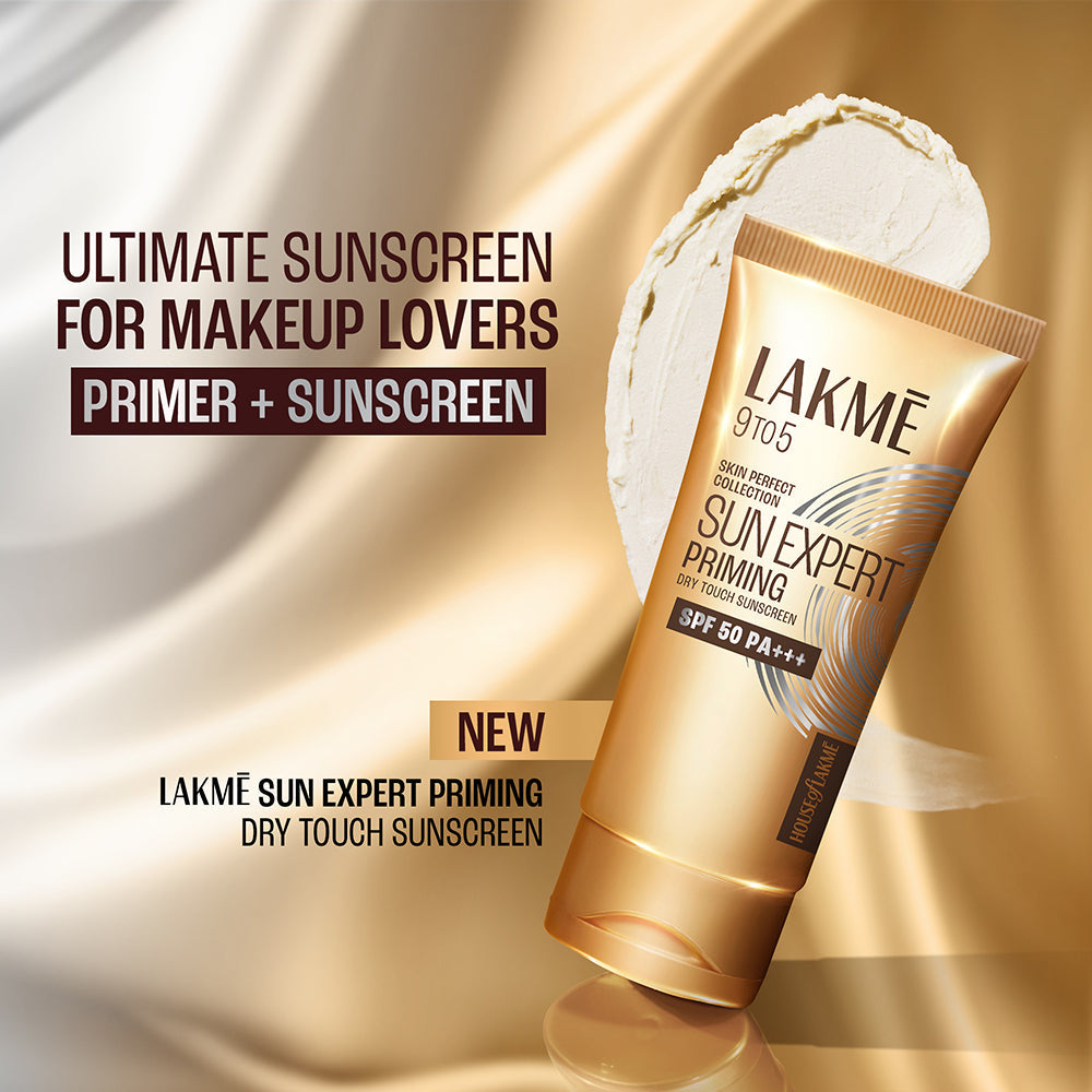 Lakmē Sun Expert Primer + Sunscreen, SPF 50 PA+++ for UVA/B, mattifying for makeup lovers 50g