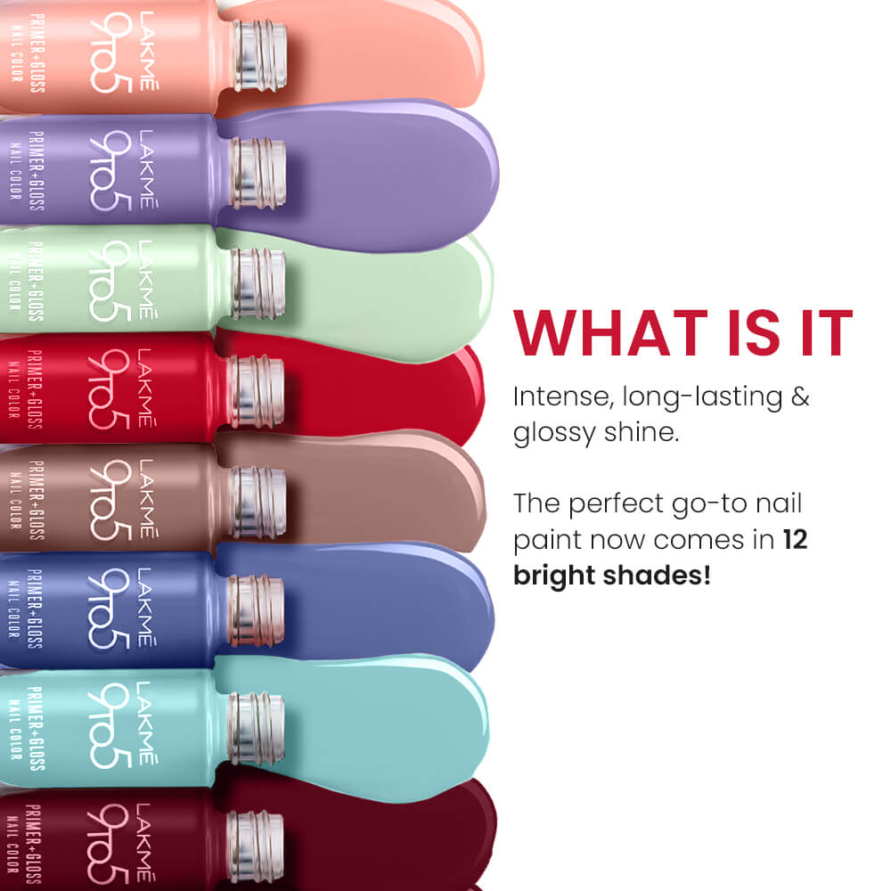 Lakme's Haute Nails Selection (Set of 4 Lakme 9to5 Primer+Gloss Nail Paints)