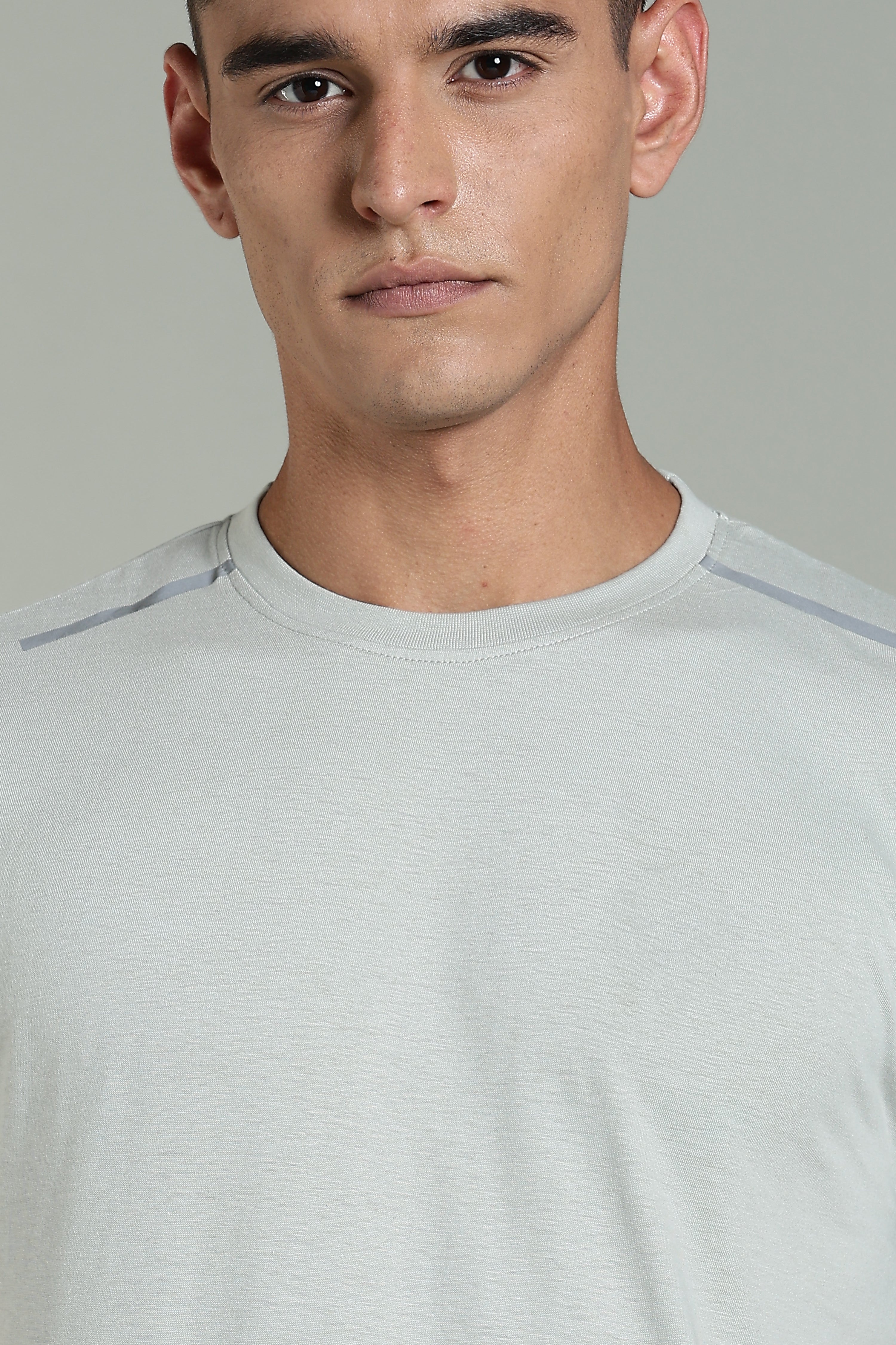 Men Grey Cotton Regular T-Shirt