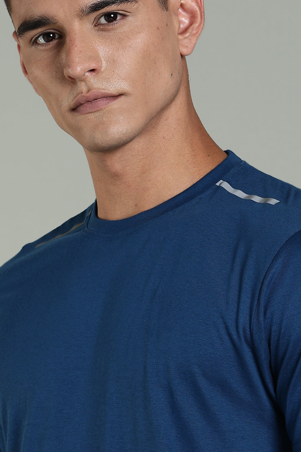 Men Blue Cotton Regular T-Shirt