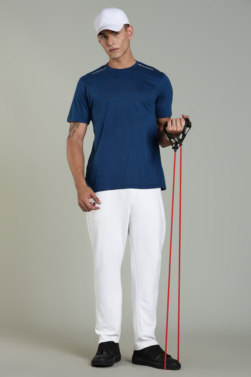 Men Blue Cotton Regular T-Shirt